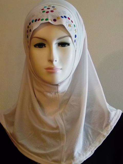 White Norooz 1 Piece Hijab 7